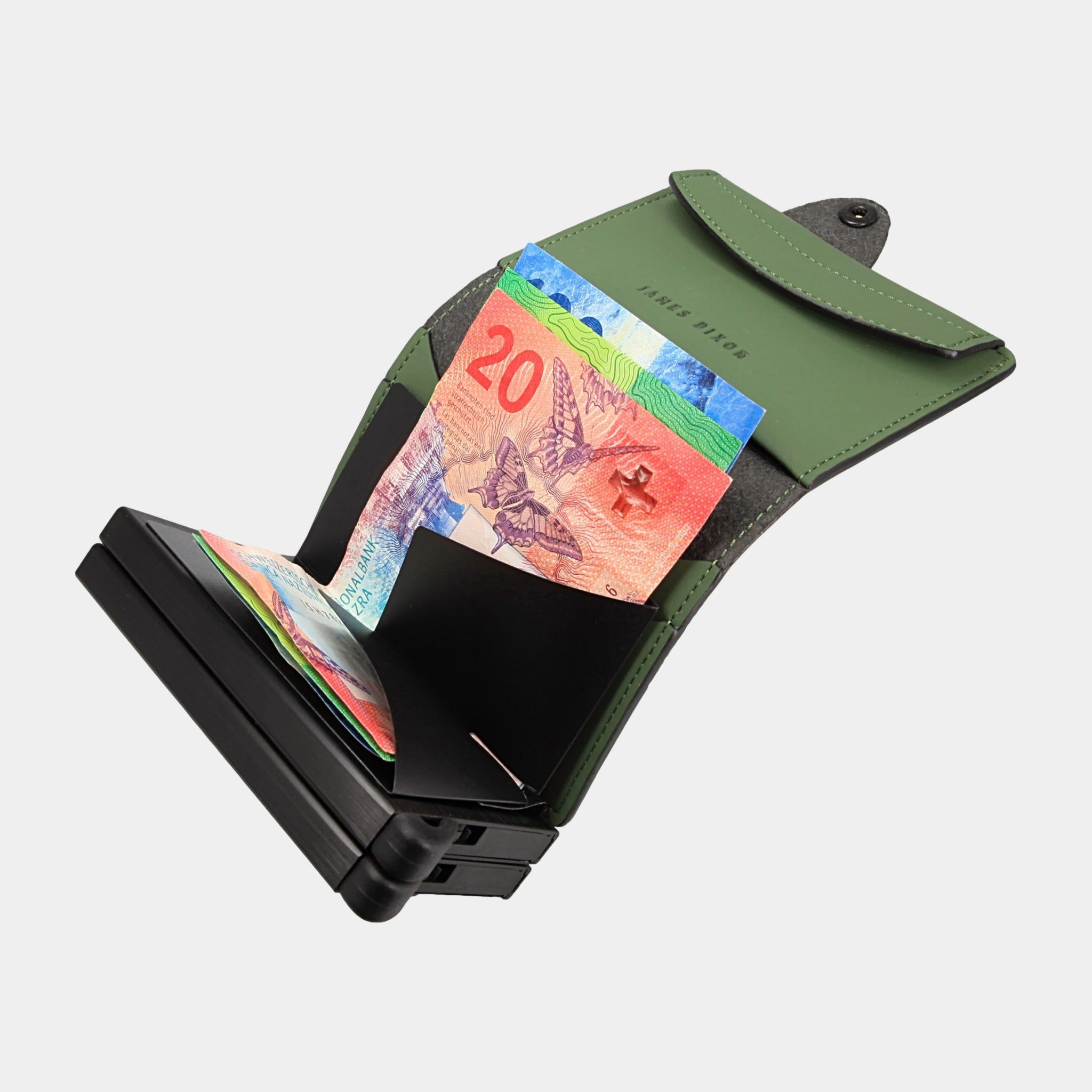 James Dixon Slim RFID Wallet, Green, Nautica, XL, Coin Pocket, Snap