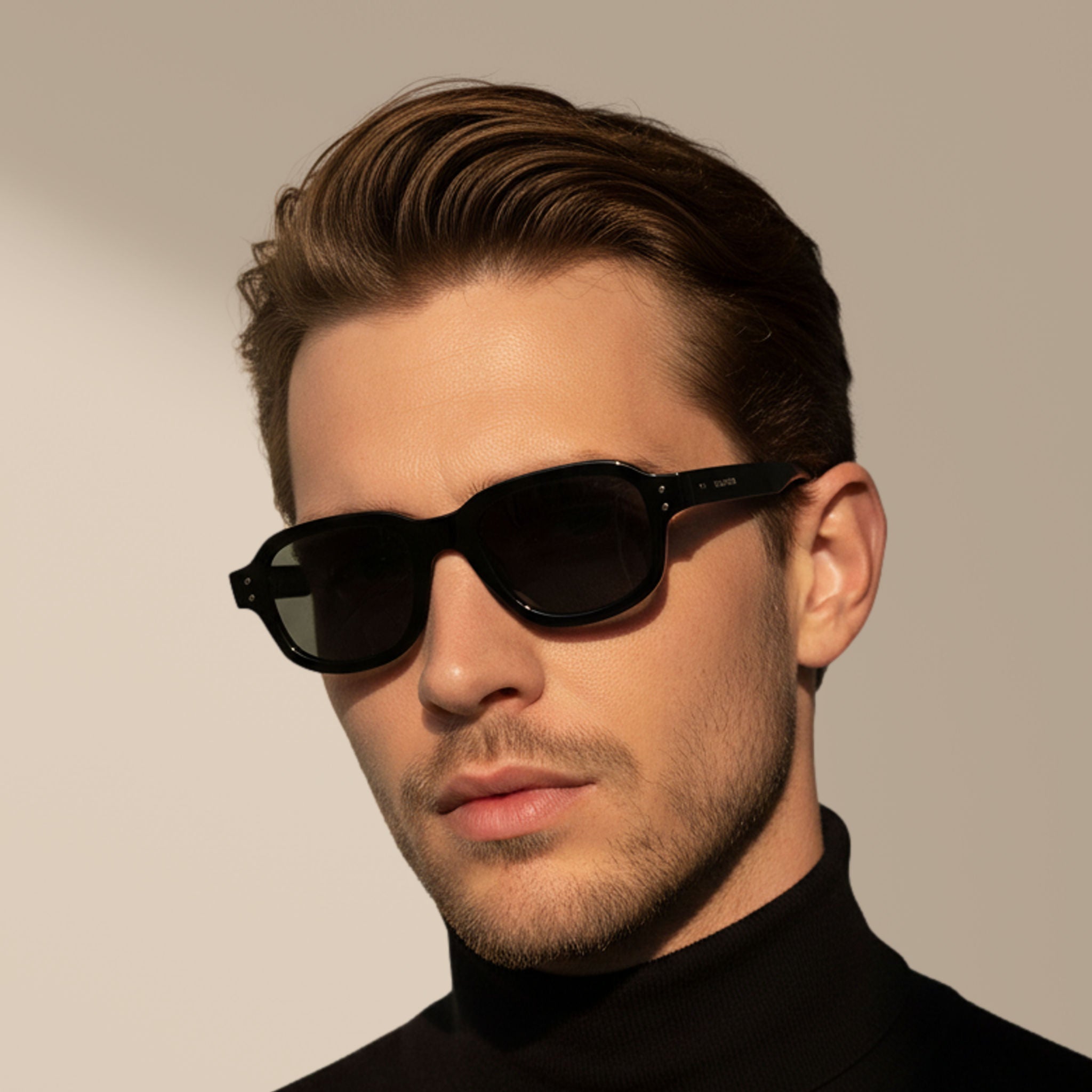 Black/Grey - Warwick - Rectangular - Acetate - Sunglasses