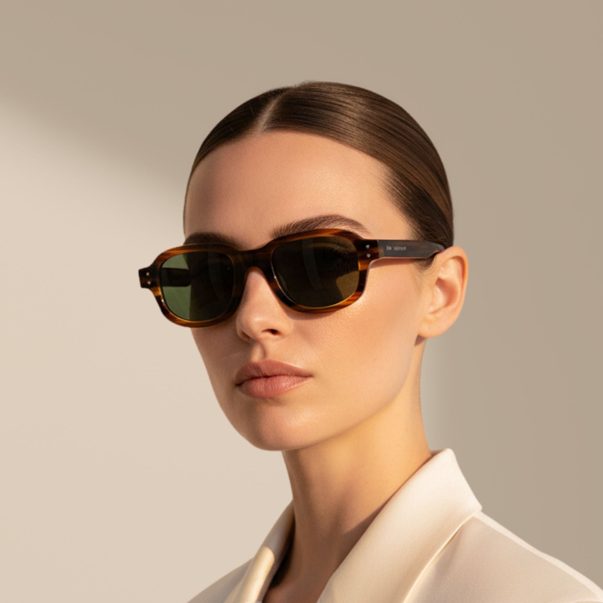 A rayas/Verde – Warwick – Rectangular – Acetato – Gafas de sol