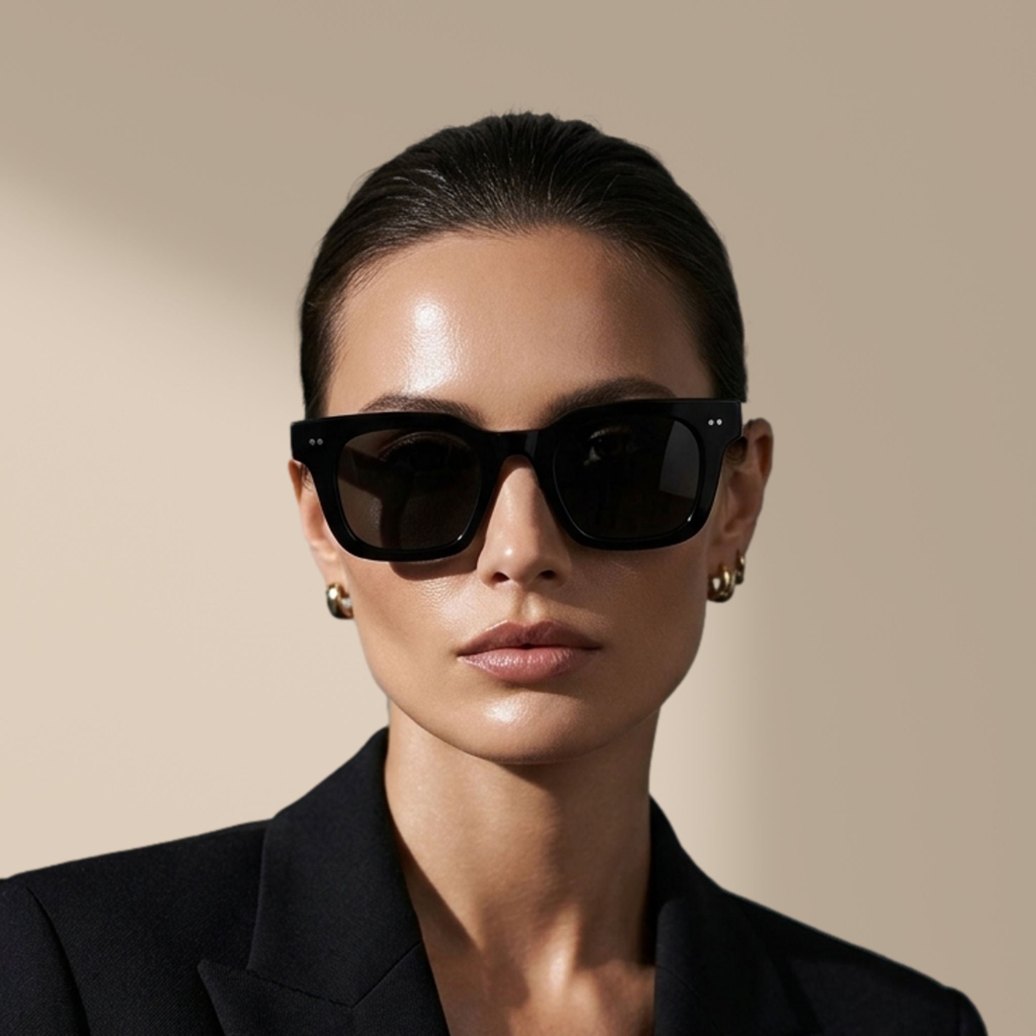 Noir/Gris – Milton – Carrée – Acétate – Lunettes de soleil