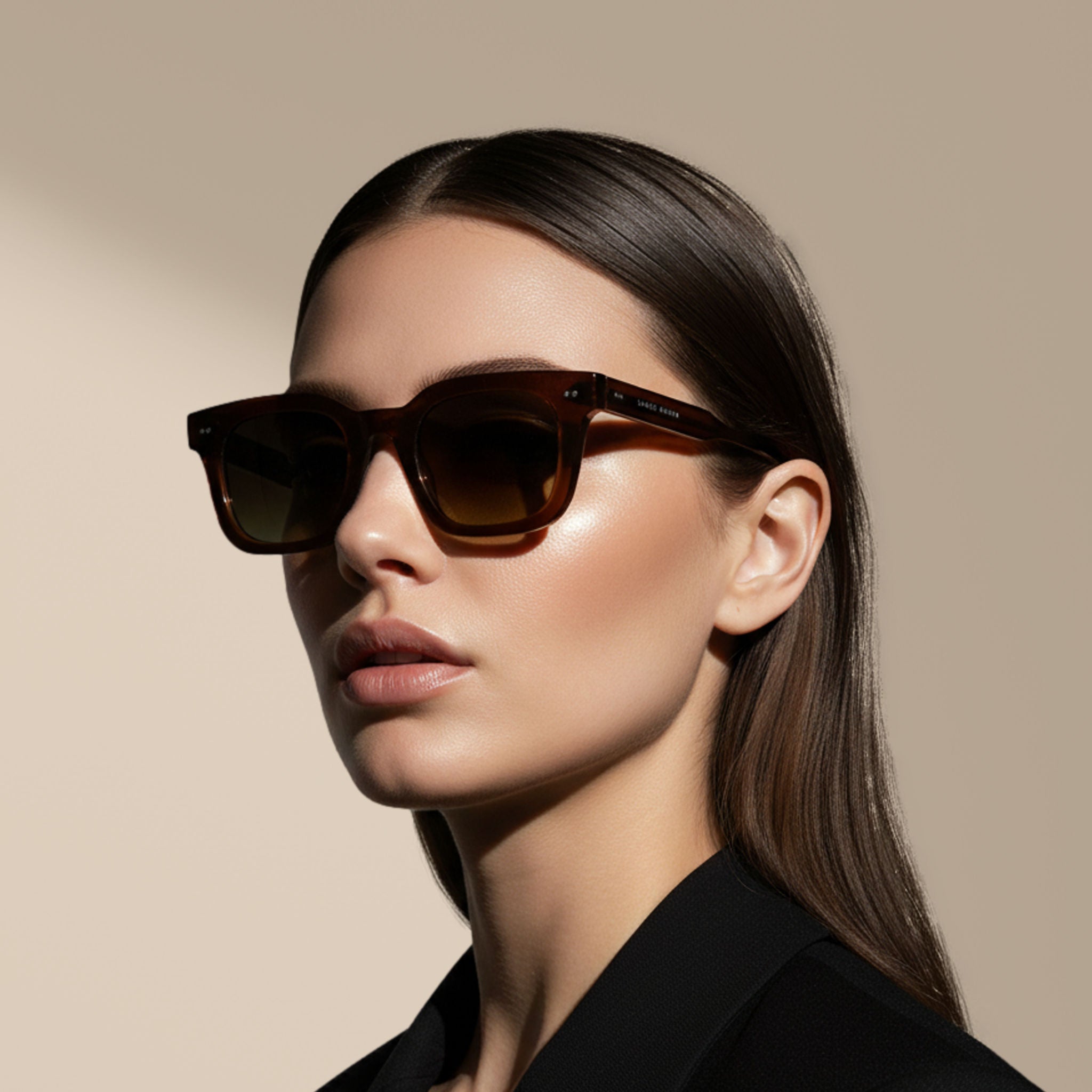 Marrone/Gradiente Marrone – Milton – Squadrata – Acetato – Occhiali da sole