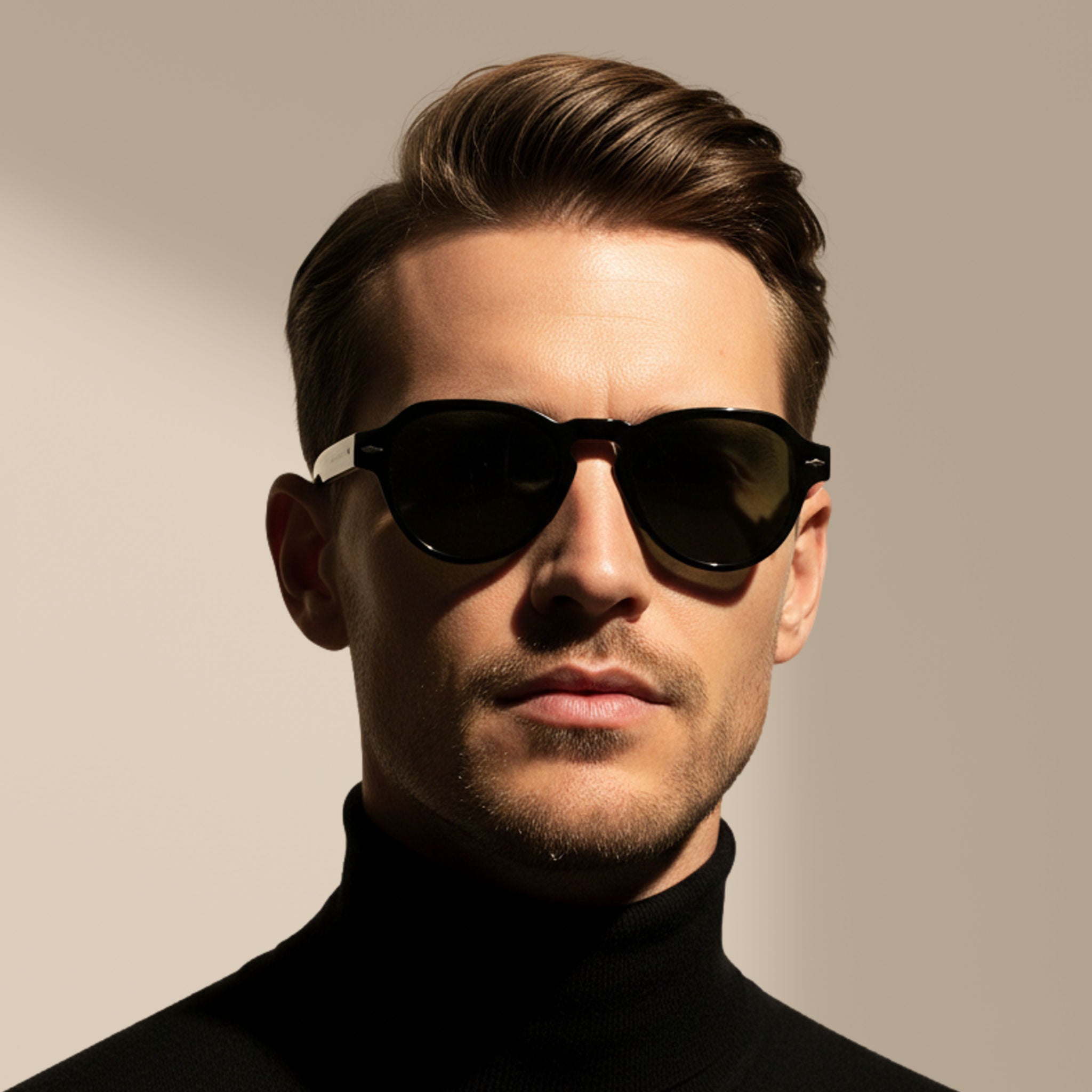 Black/Green - Stratos - Aviator - Acetate - Sunglasses