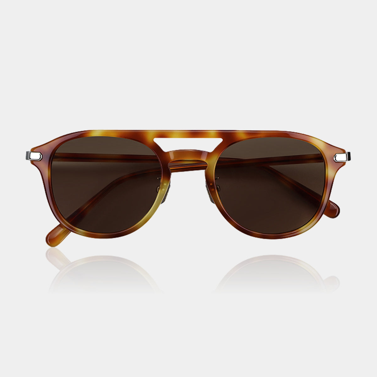 James Dixon Acetate Sunglasses Amber Tortoise/Brown Redfort 