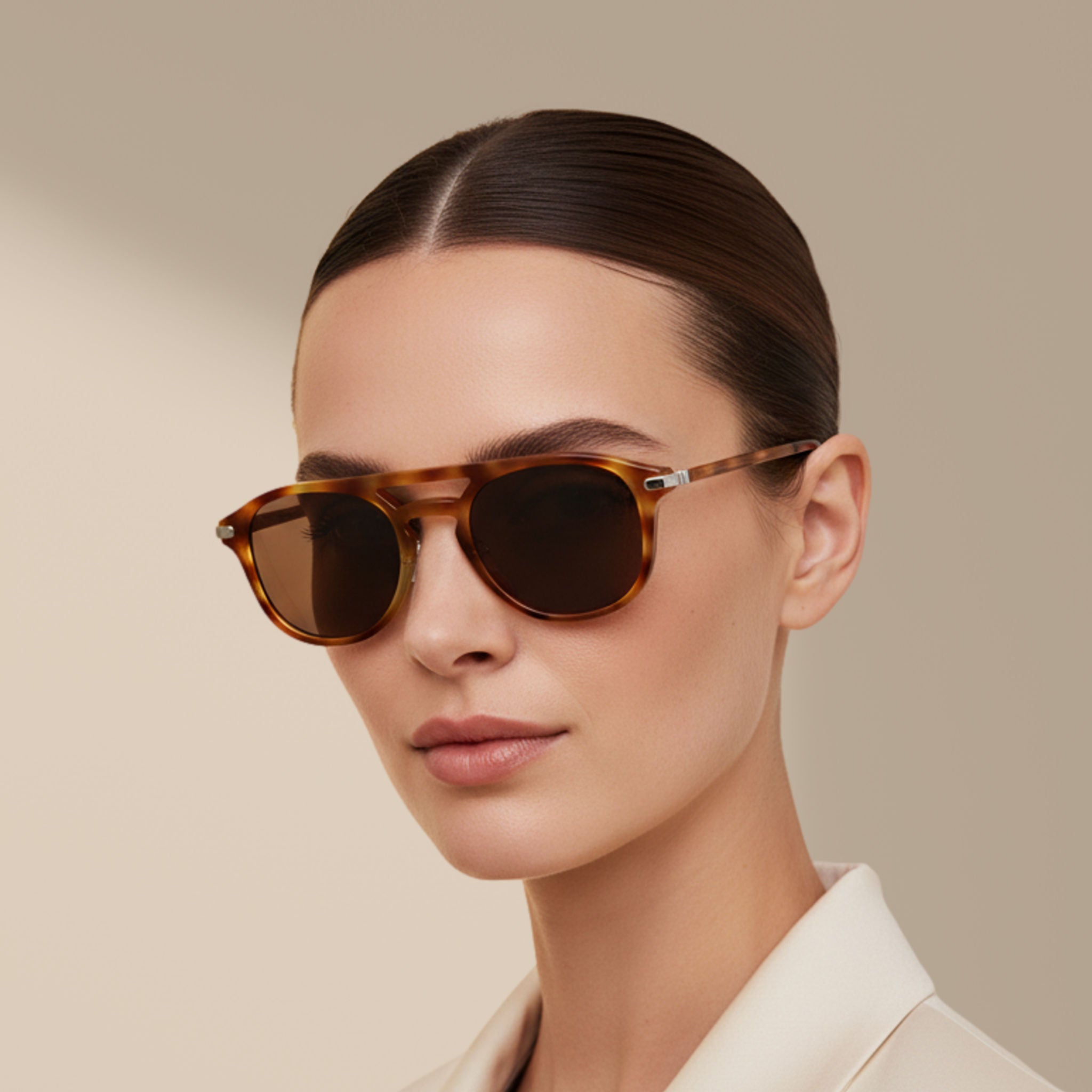 James Dixon Acetate Sunglasses Amber Tortoise/Brown Redfort Aviator