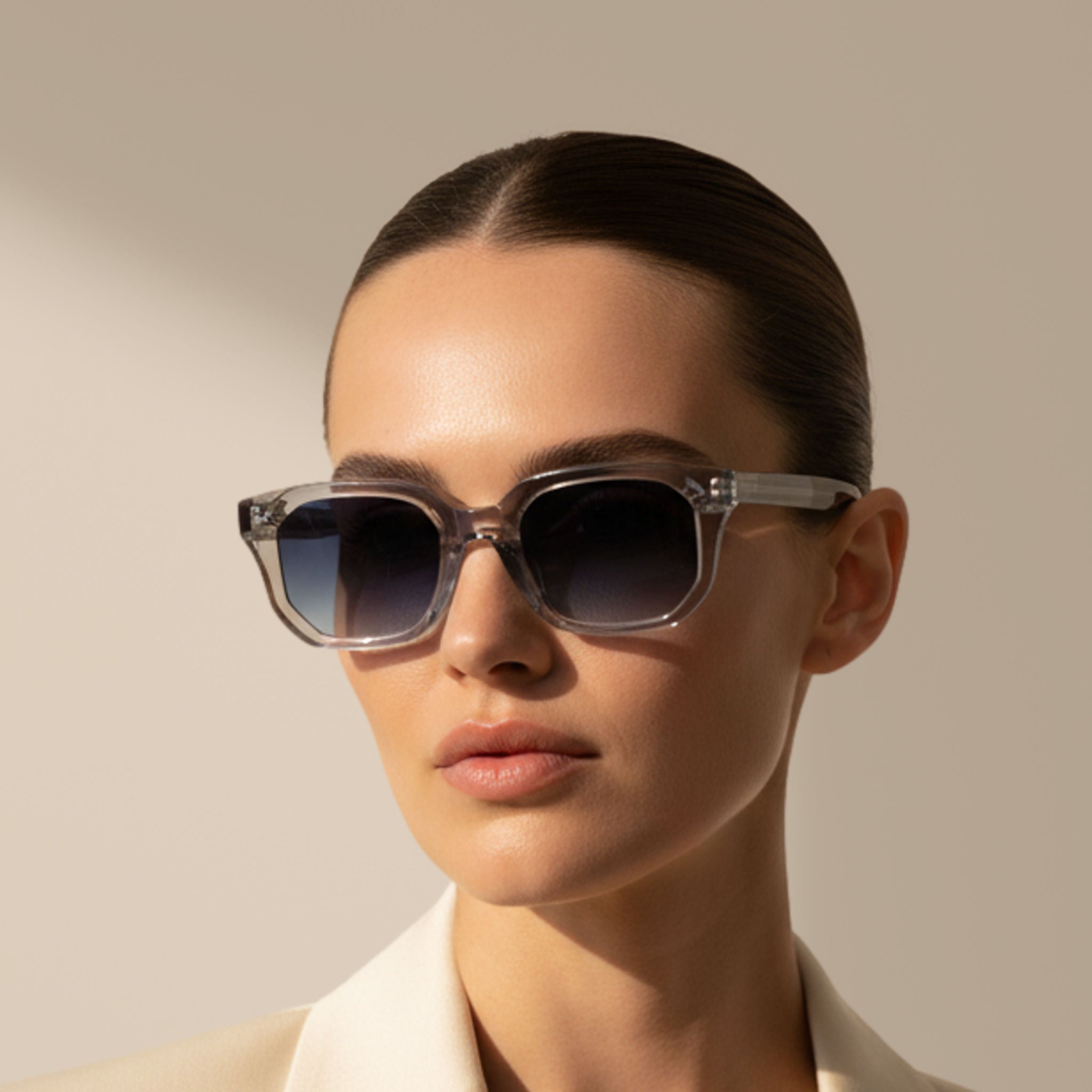 Transparent/Blue Gradient - Brixton - Polygonal - Acetate - Sunglasses